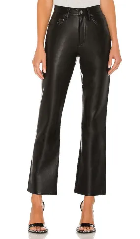 AGOLDE Recycled Leather Relaxed Boot Pant in Black