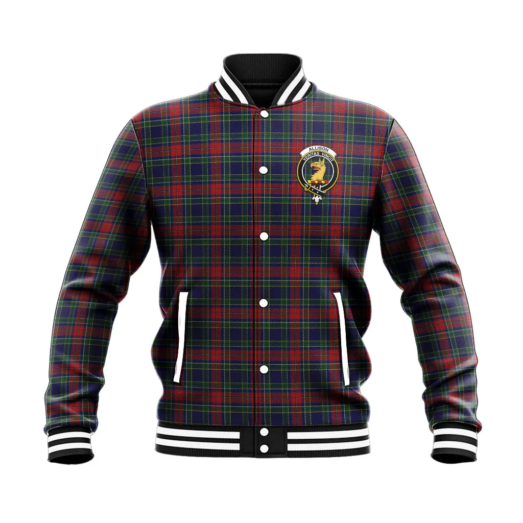 Allison Red Tartan Baseball Jacket with Family Crest