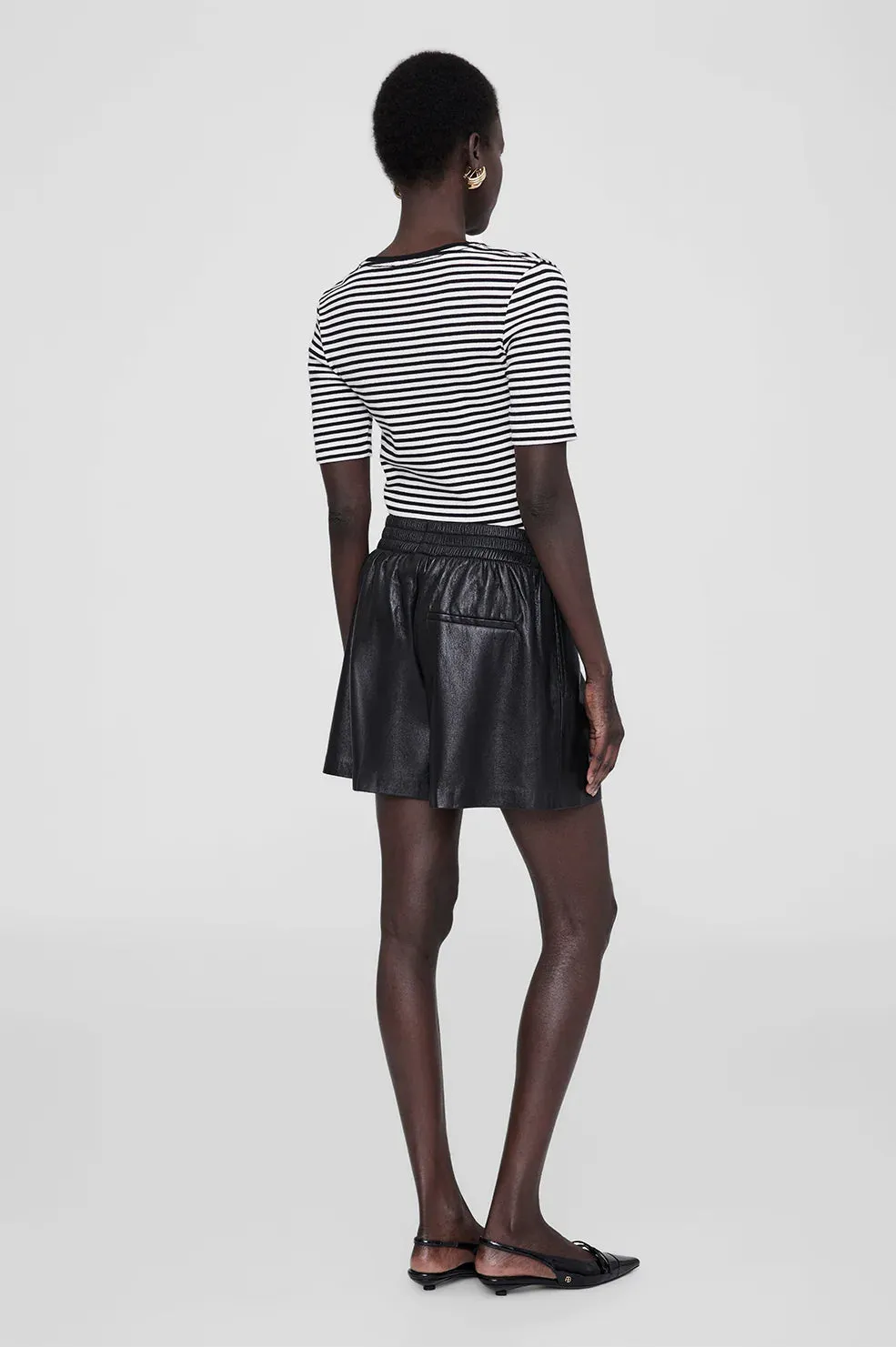 Anine Bing Kam Short - Black Vegan Leather