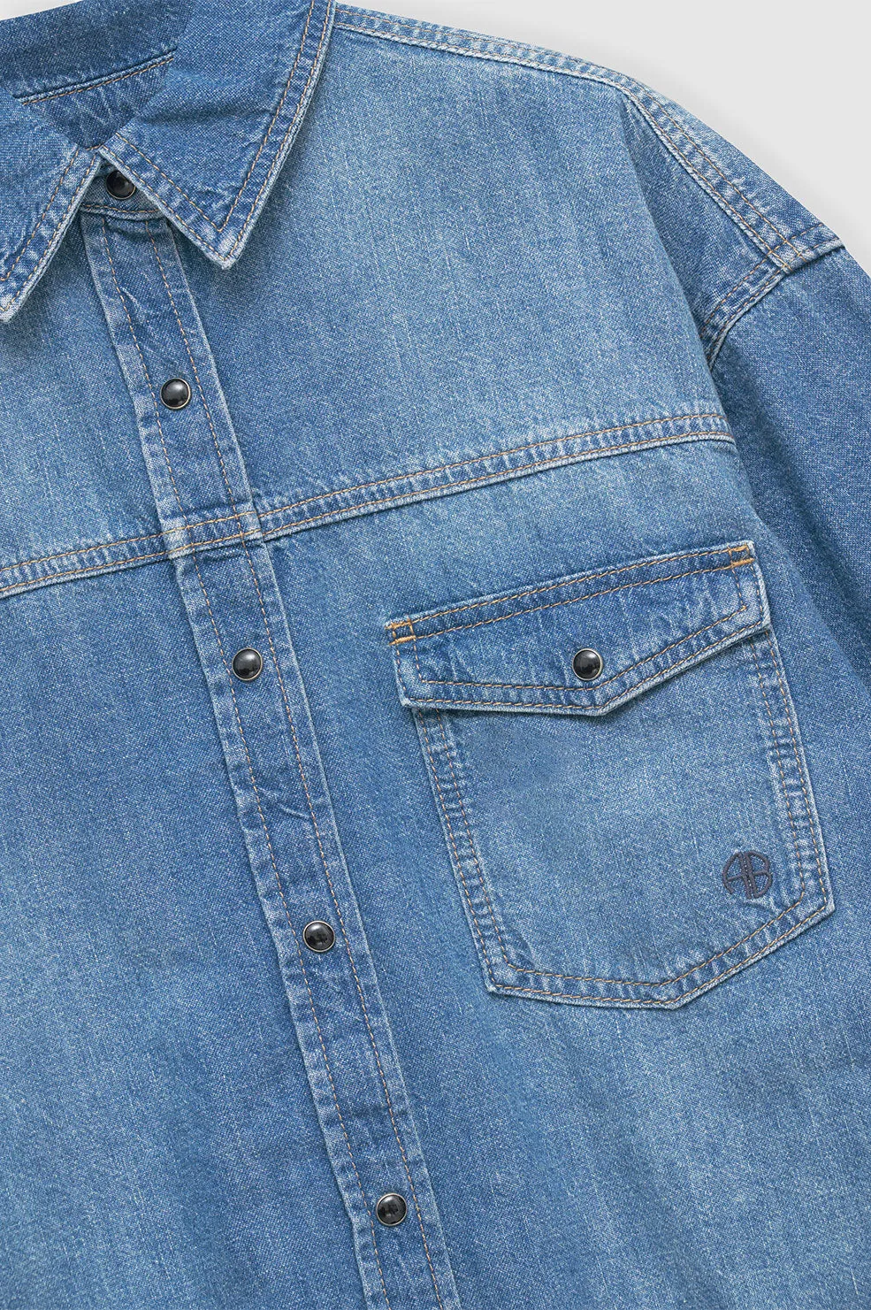 Anine Bing Simon Shirt in Panama Blue
