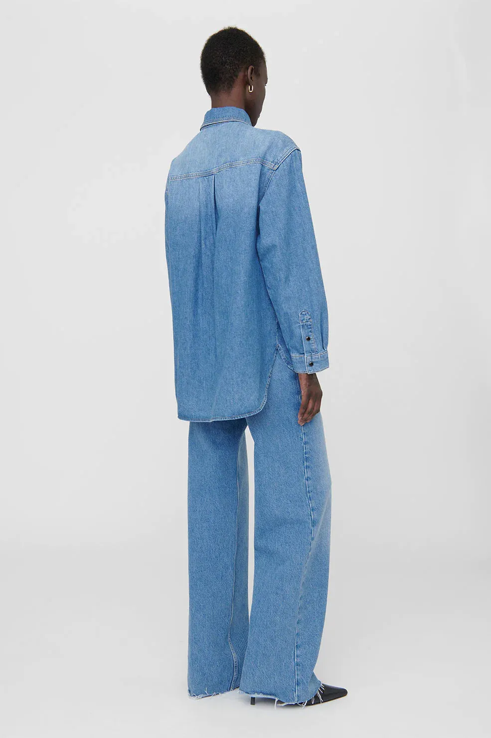 Anine Bing Simon Shirt in Panama Blue