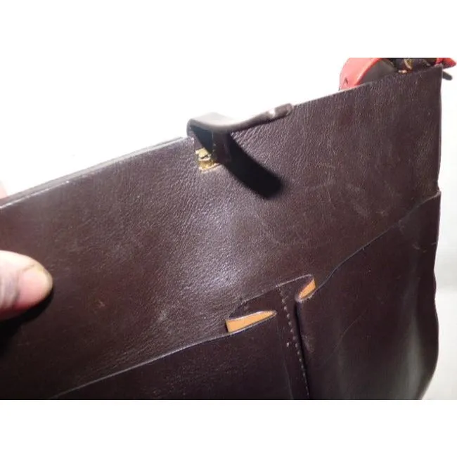 Bally Black And Red Leather Shoulder Bag