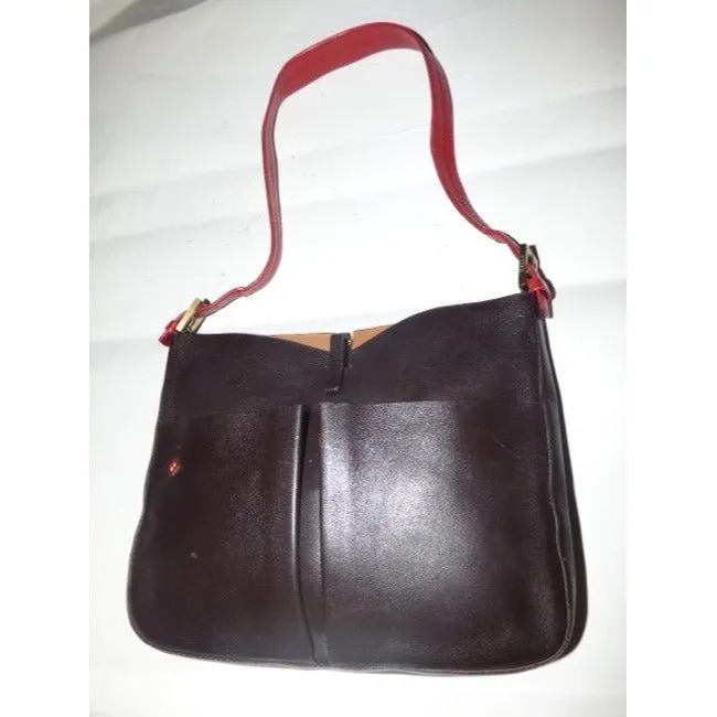 Bally Black And Red Leather Shoulder Bag