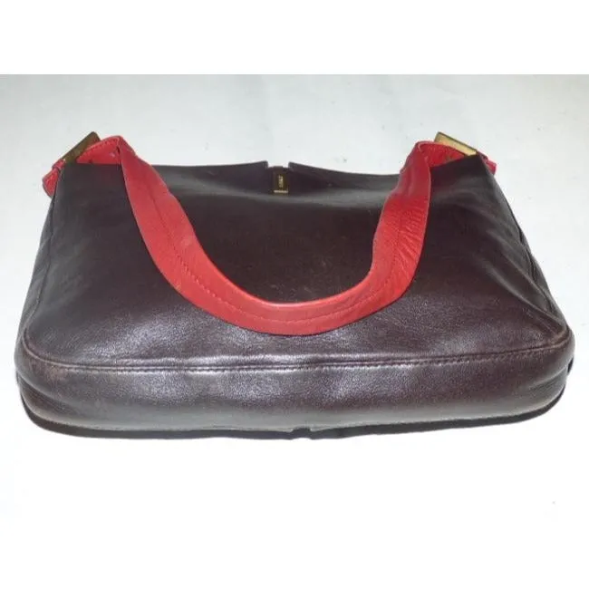Bally Black And Red Leather Shoulder Bag