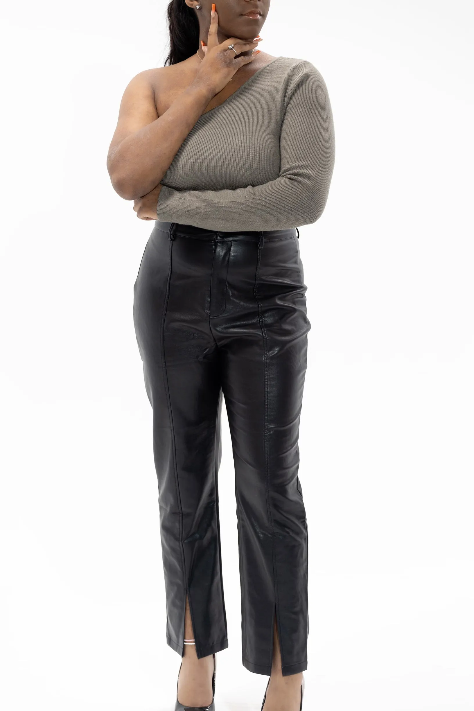 Black leather pants