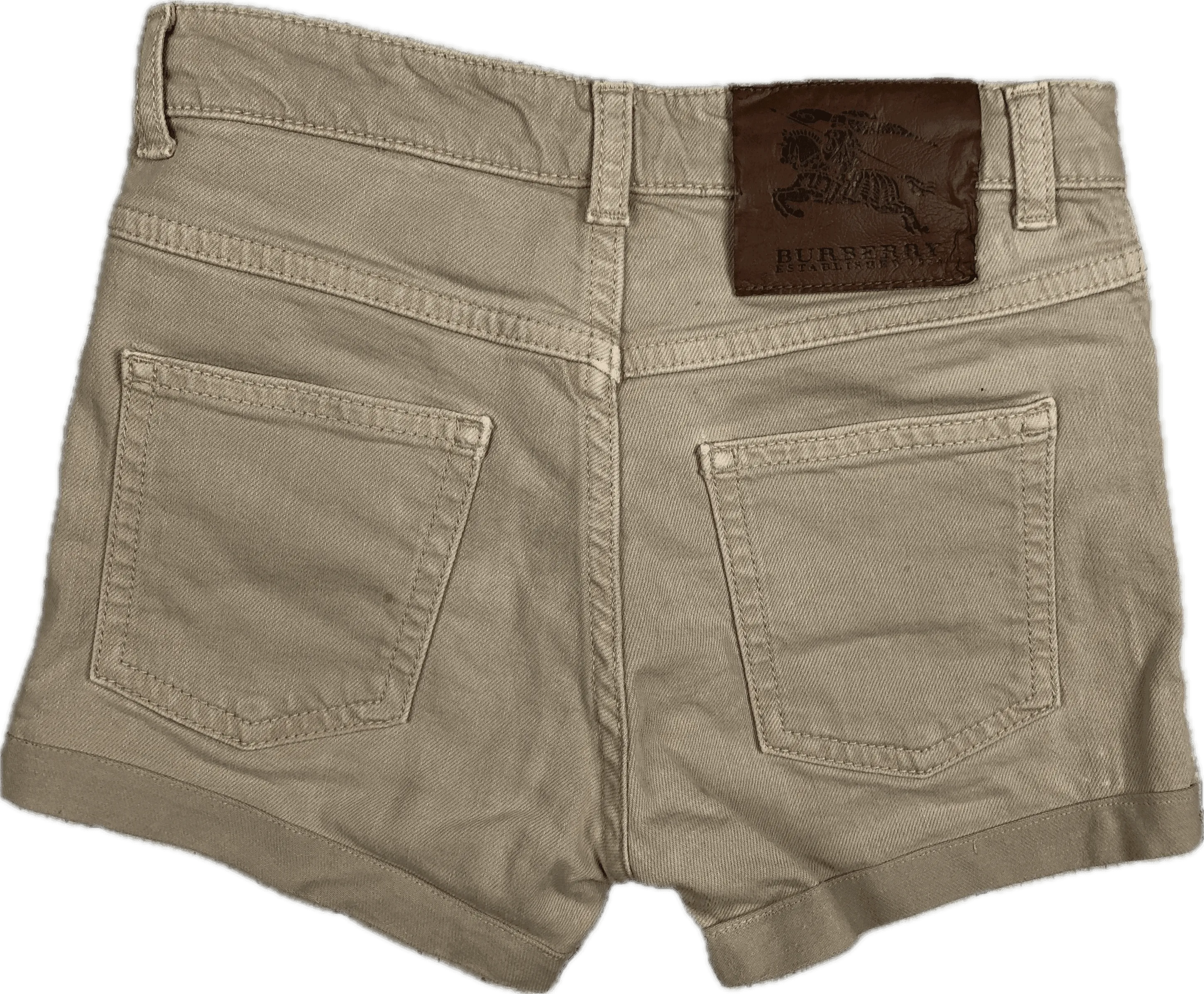 Burberry London Bone Stretch  Denim Shorts - Size 8