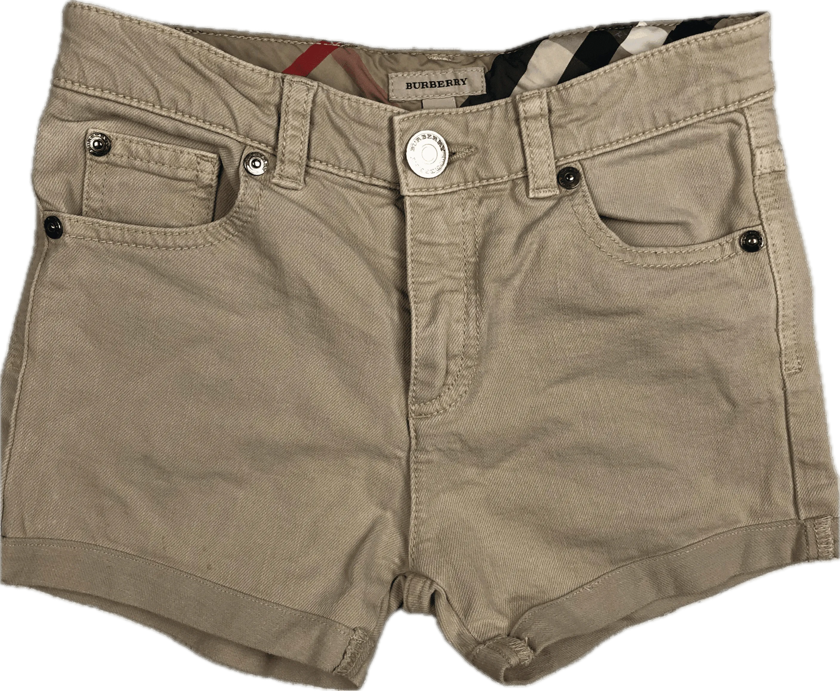 Burberry London Bone Stretch  Denim Shorts - Size 8