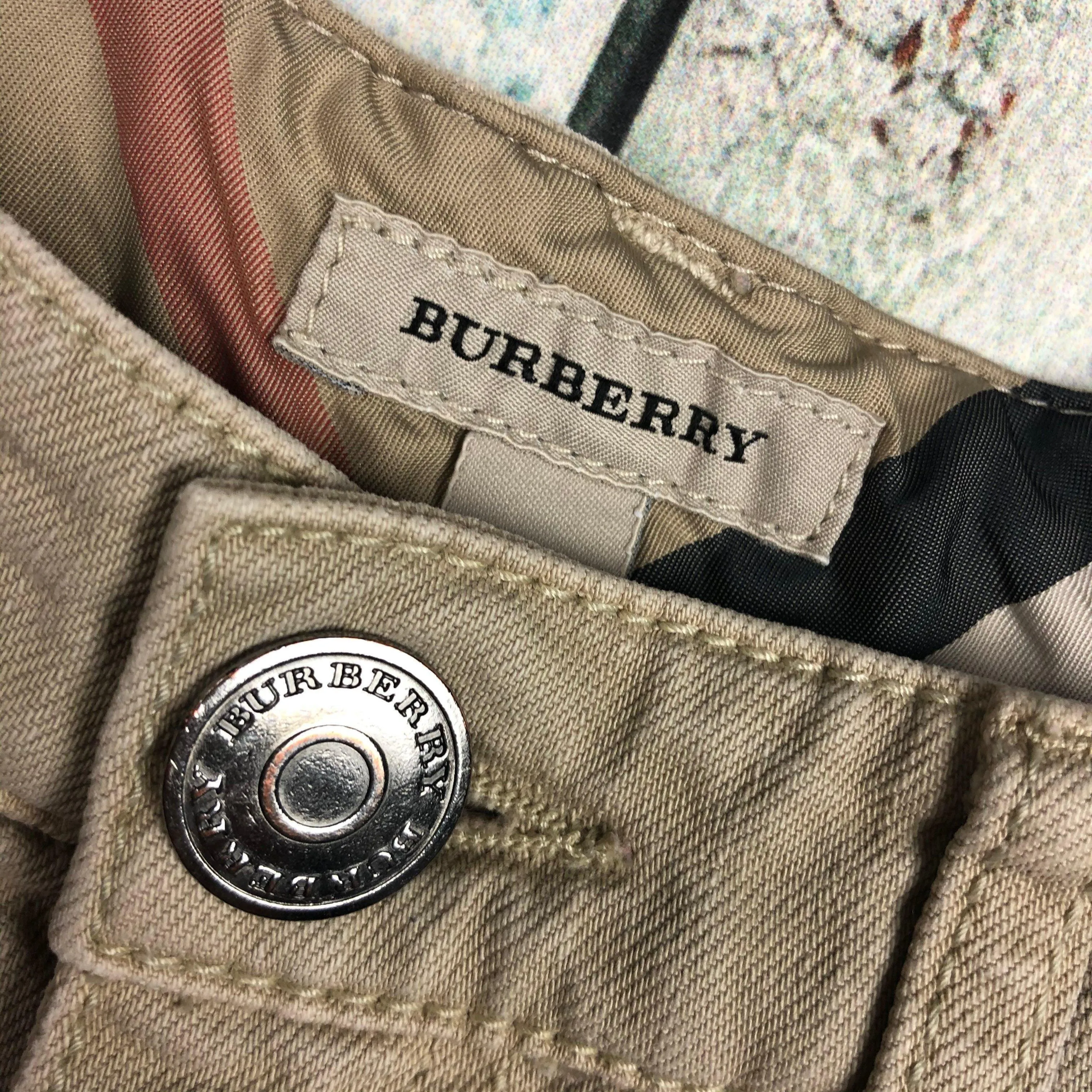 Burberry London Bone Stretch  Denim Shorts - Size 8
