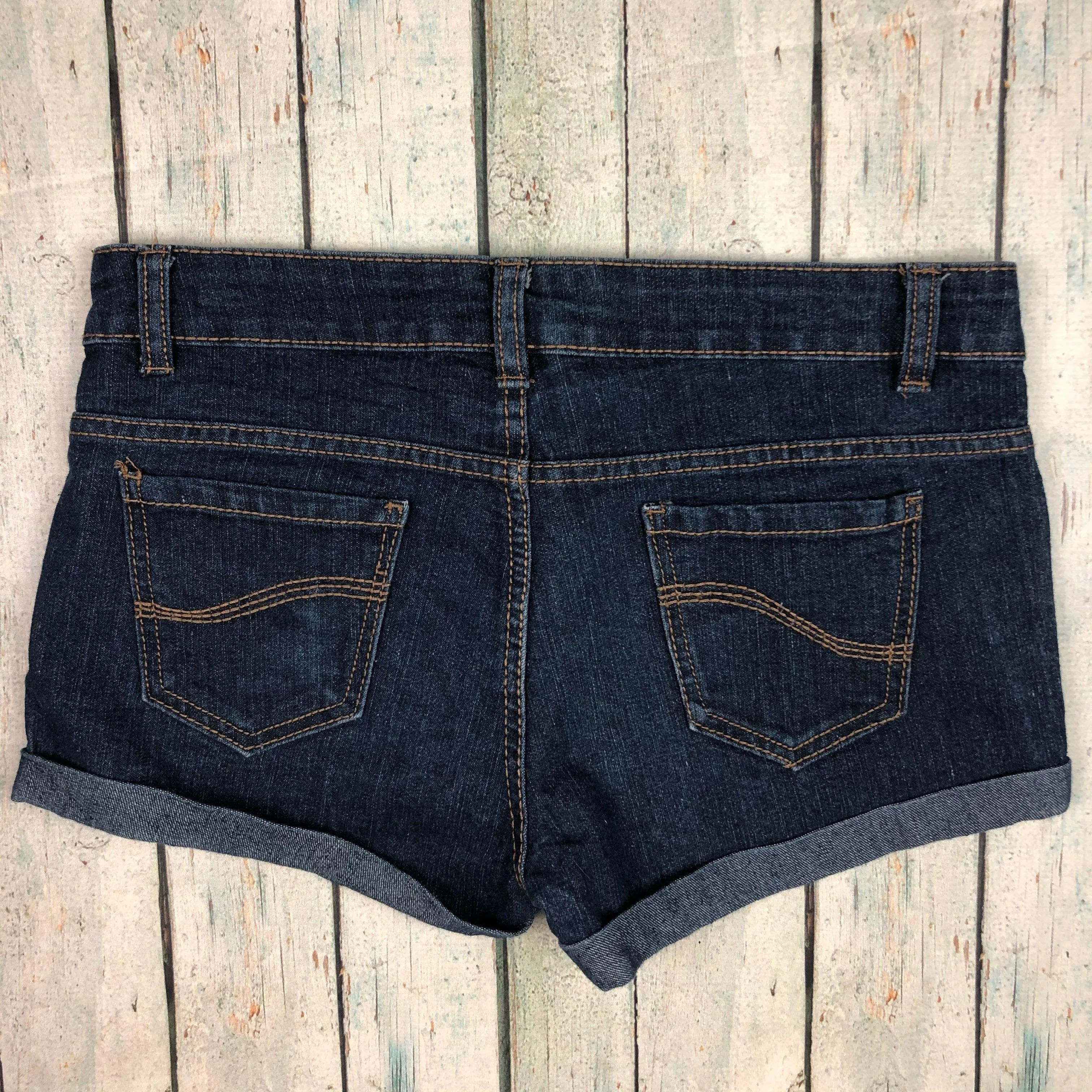 Denim Co. Stretch Turn Up Denim Shorts - Size 10