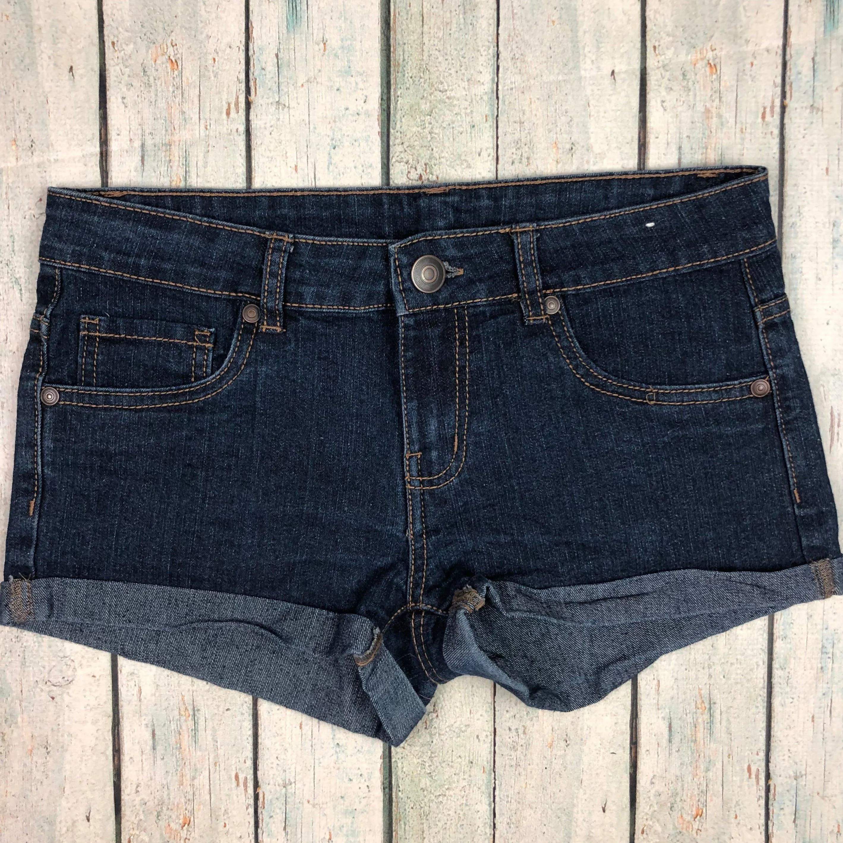 Denim Co. Stretch Turn Up Denim Shorts - Size 10