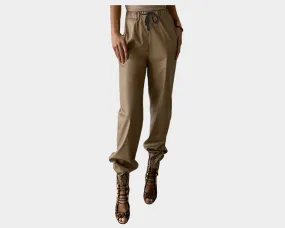 Desert Sand Vegan Leather Weekender Pants - The Bond Street