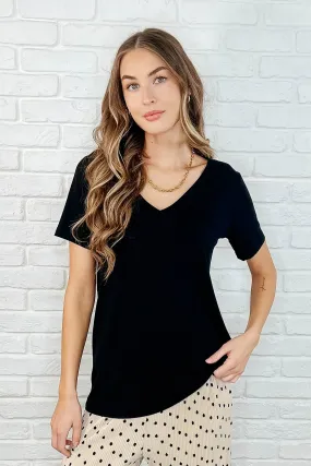 Every Outfit Basic V-Neck Top in Black
