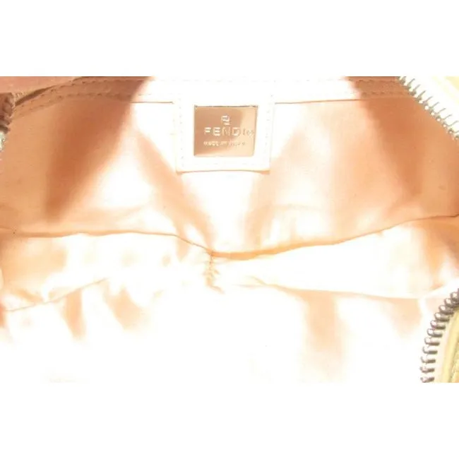 Fendi Shoulder W Ltd Ed Color Block Enamelchrome Accent Pinkyellow Lthrenamel Ff Leather Hobo Bag