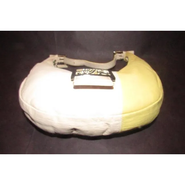 Fendi Shoulder W Ltd Ed Color Block Enamelchrome Accent Pinkyellow Lthrenamel Ff Leather Hobo Bag