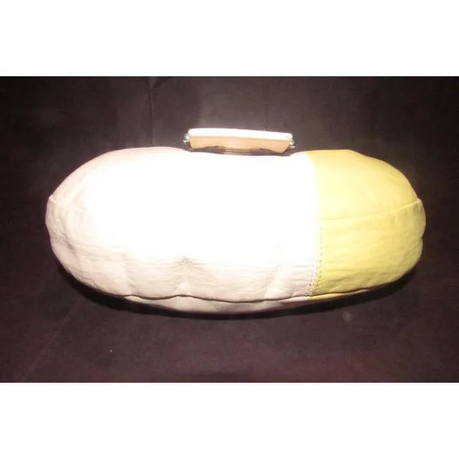 Fendi Shoulder W Ltd Ed Color Block Enamelchrome Accent Pinkyellow Lthrenamel Ff Leather Hobo Bag