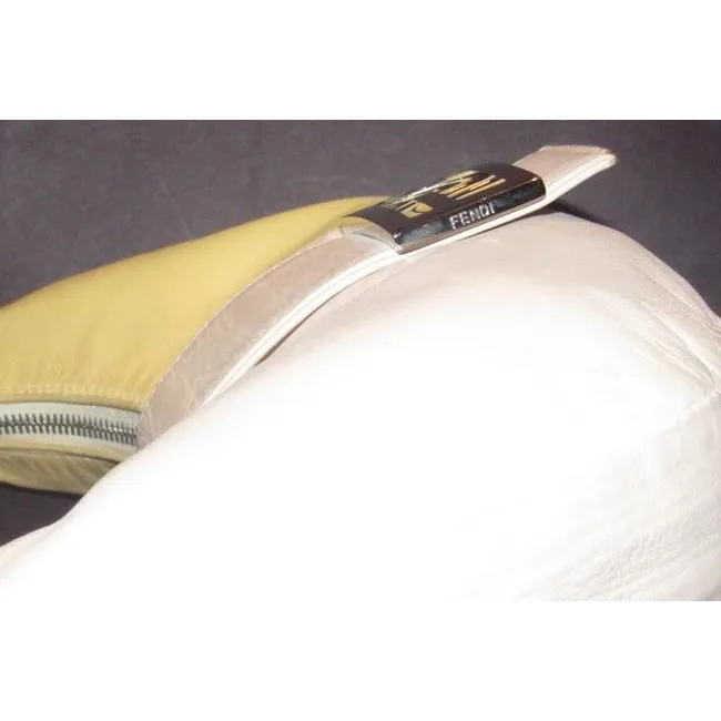 Fendi Shoulder W Ltd Ed Color Block Enamelchrome Accent Pinkyellow Lthrenamel Ff Leather Hobo Bag