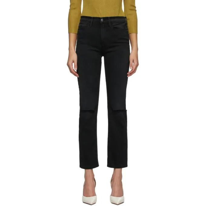 Frame Black Le High Straight Jeans