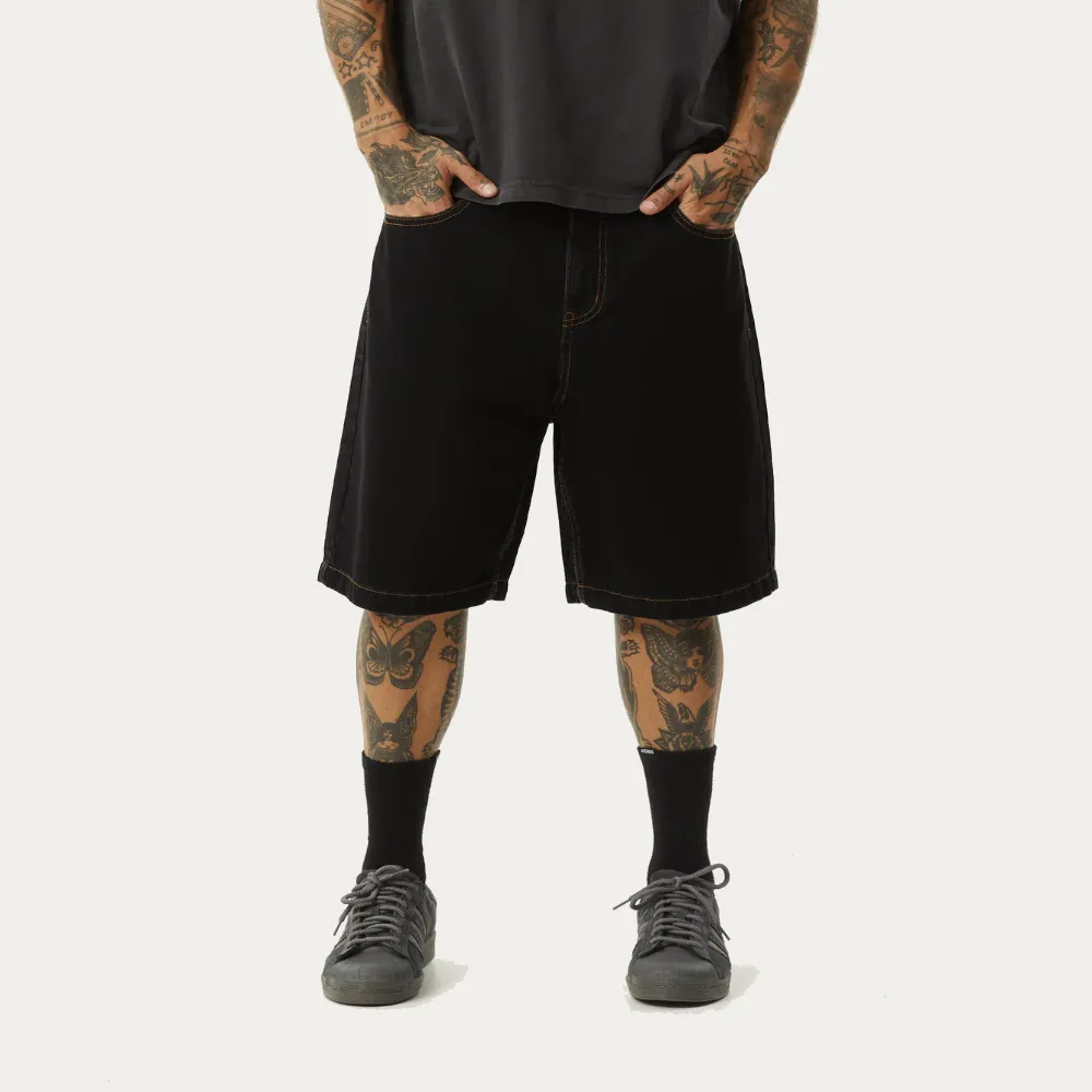 LIL C DENIM BAGGY SHORT 22/WASHED BLACK