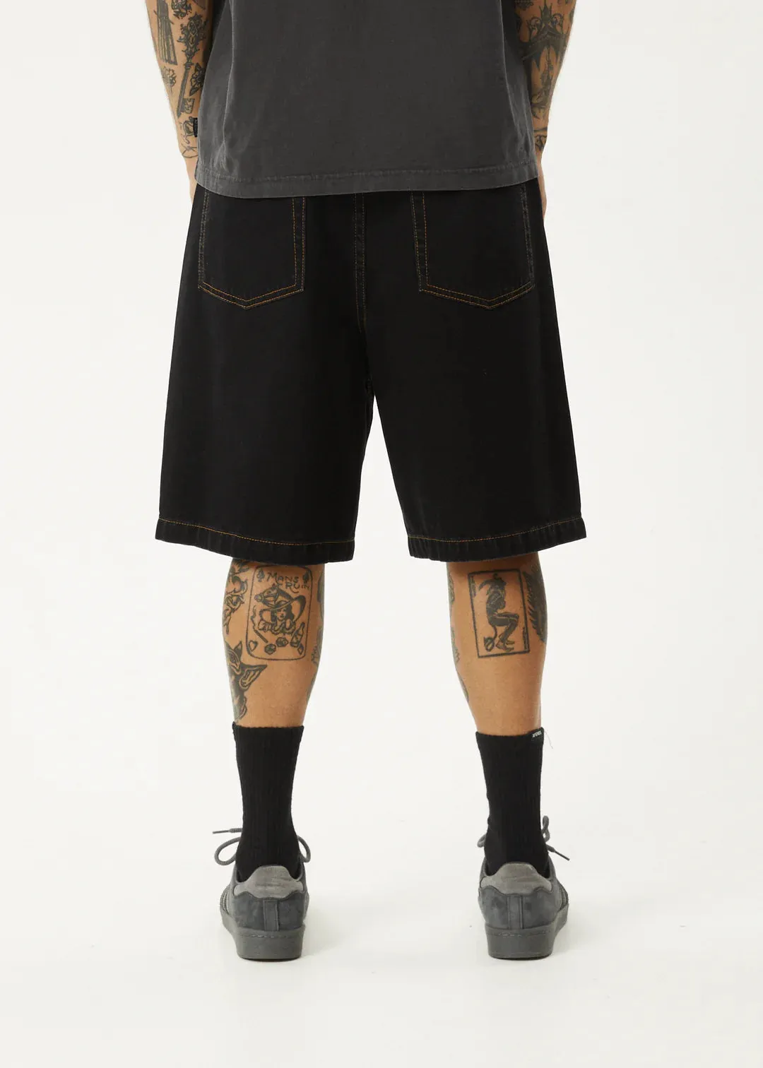 LIL C DENIM BAGGY SHORT 22/WASHED BLACK