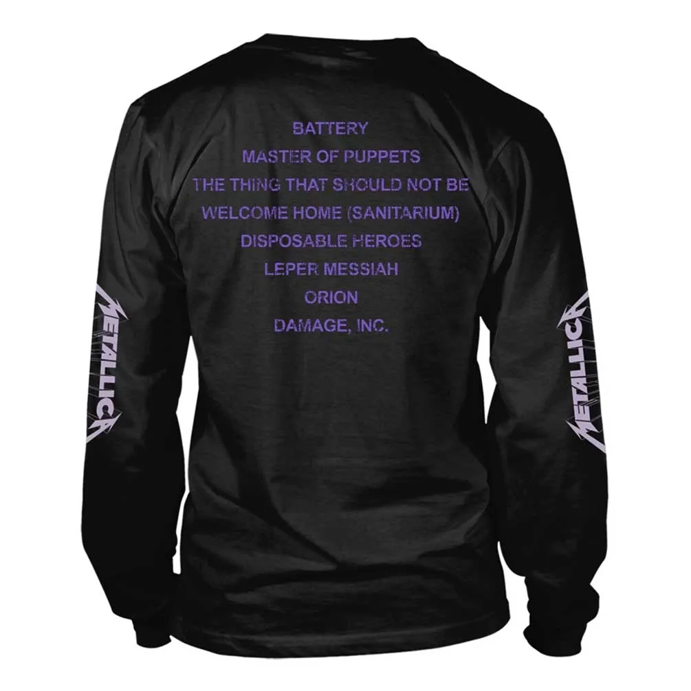 Metallica "Master Of Puppets Tracks" Black Long Sleeve T shirt