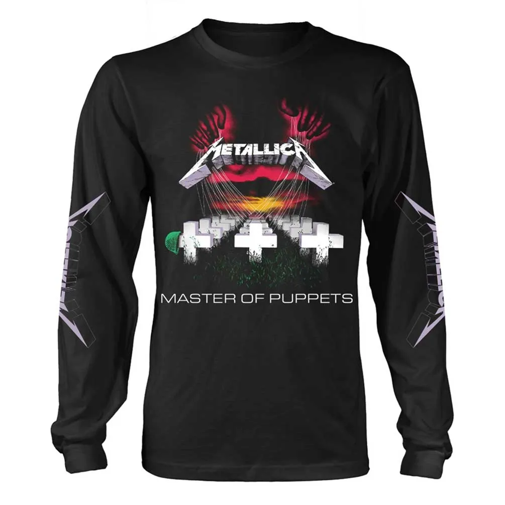 Metallica "Master Of Puppets Tracks" Black Long Sleeve T shirt