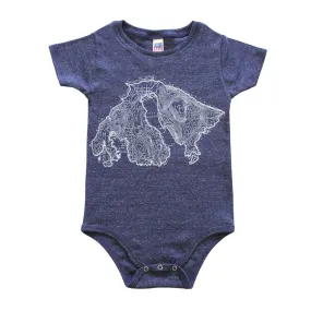 Orcas Island Topo - Infant Triblend Onesie (Denim Navy)