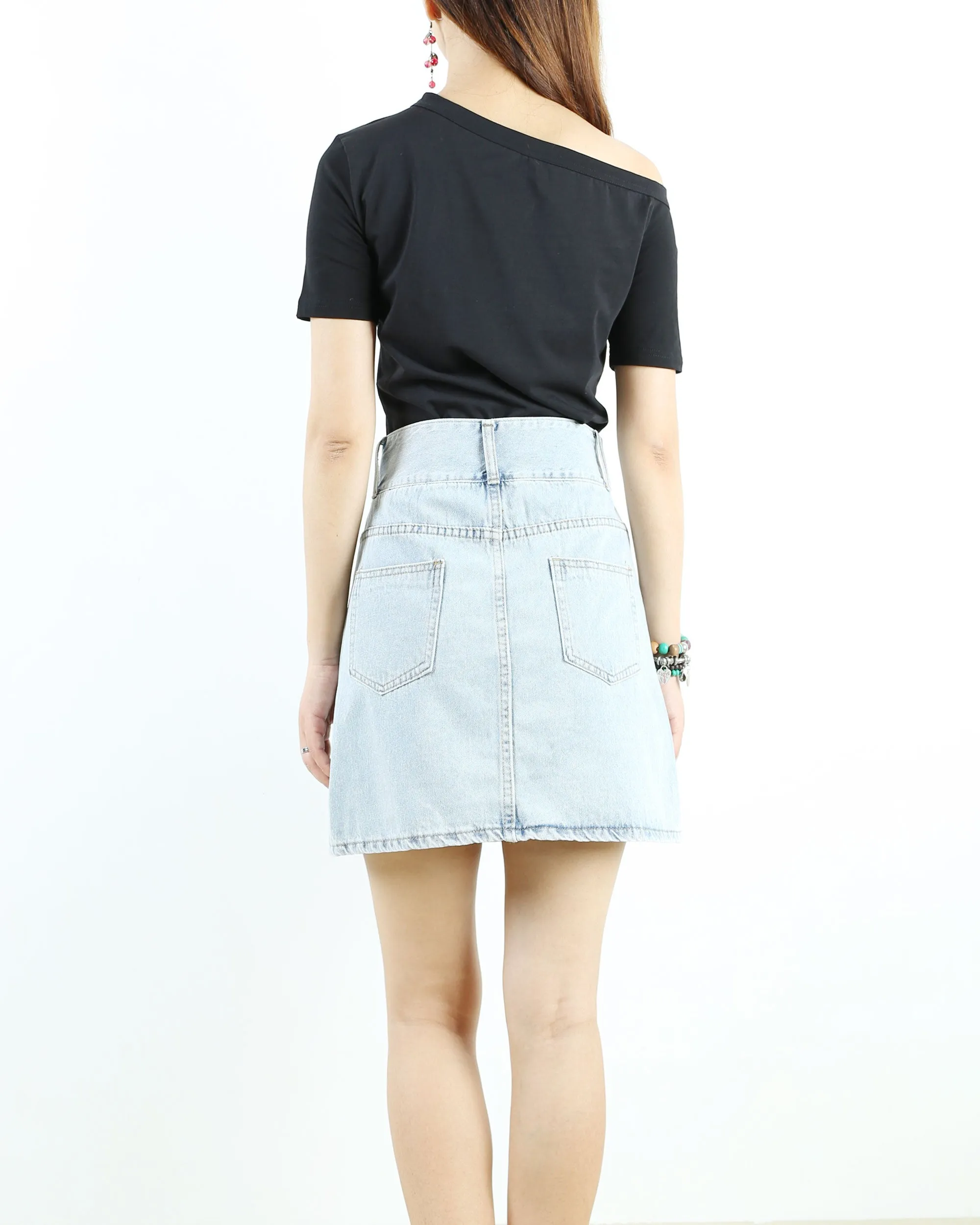 Short sleeve cotton top, off shoulder shirt, T-shirts for women, customized top, black white t-shirt, summer top(Y1009S)