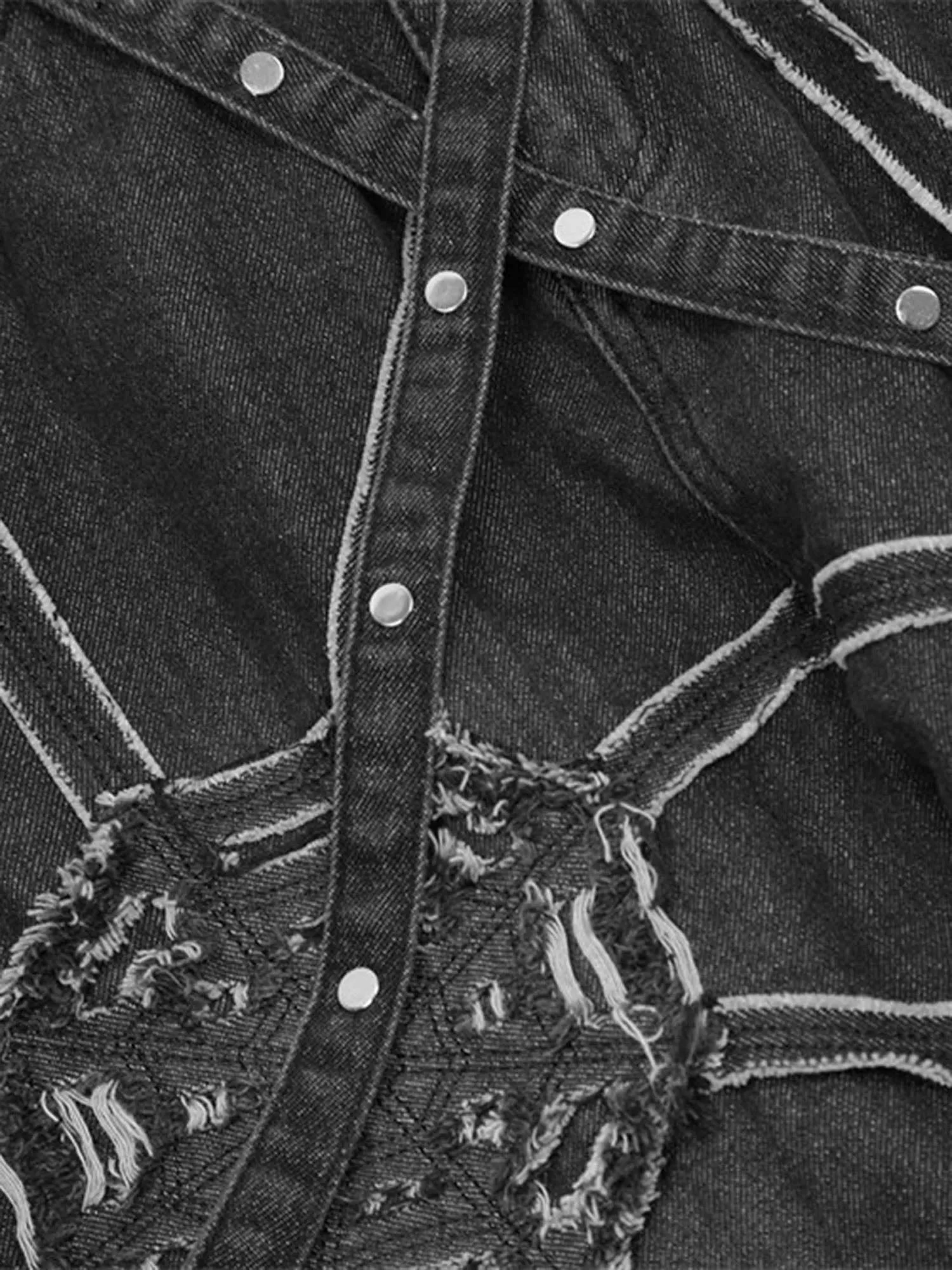 Sneakerhill High Street Hip-Hop Spider Web Denim Pants-1512