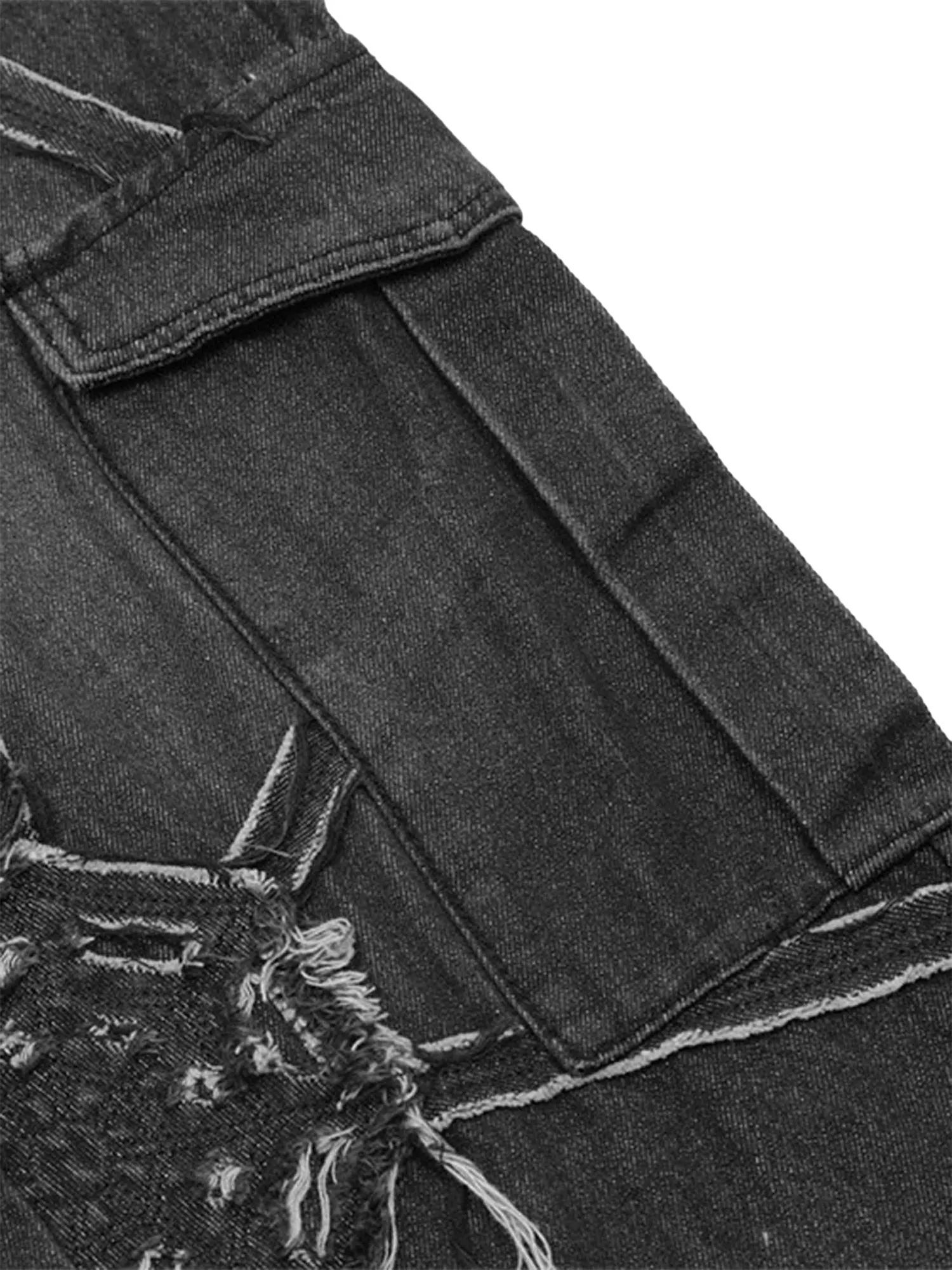 Sneakerhill High Street Hip-Hop Spider Web Denim Pants-1512