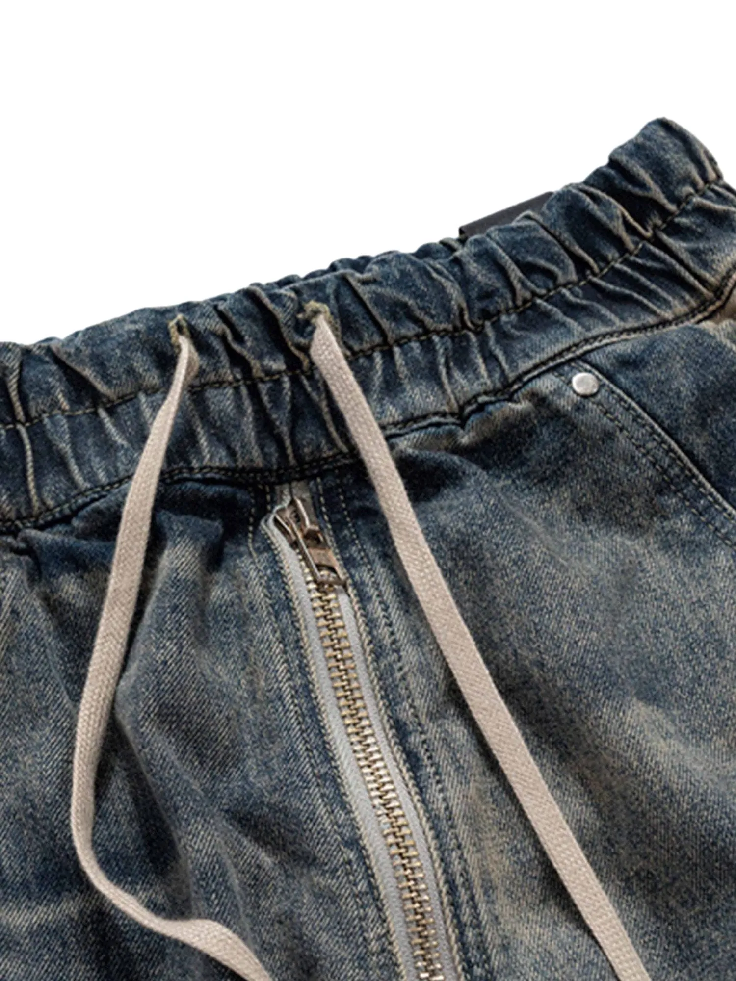 Sneakerhill Wide Leg Multi-Pocket Straight Leg Loose Jeans - 1666