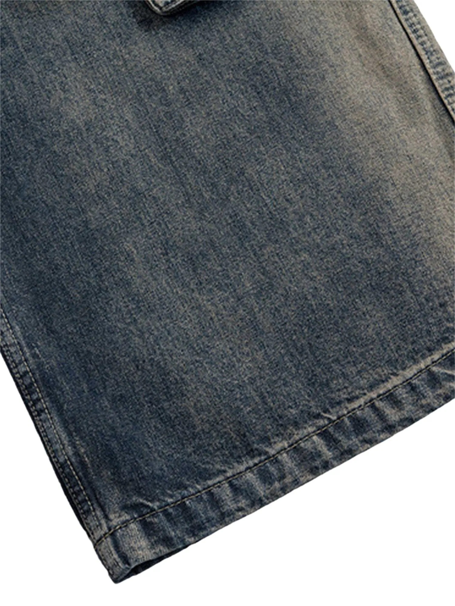 Sneakerhill Wide Leg Multi-Pocket Straight Leg Loose Jeans - 1666