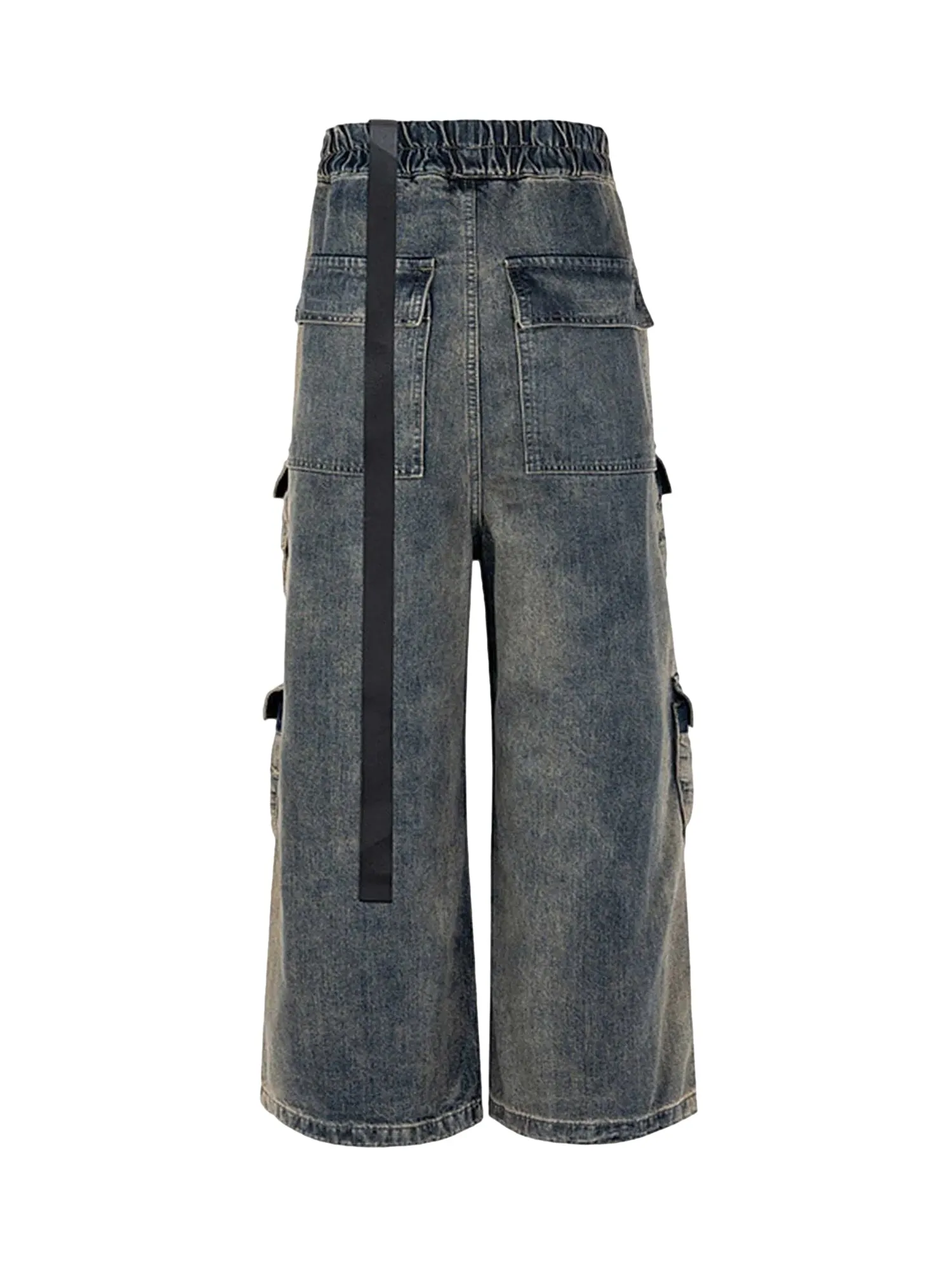 Sneakerhill Wide Leg Multi-Pocket Straight Leg Loose Jeans - 1666