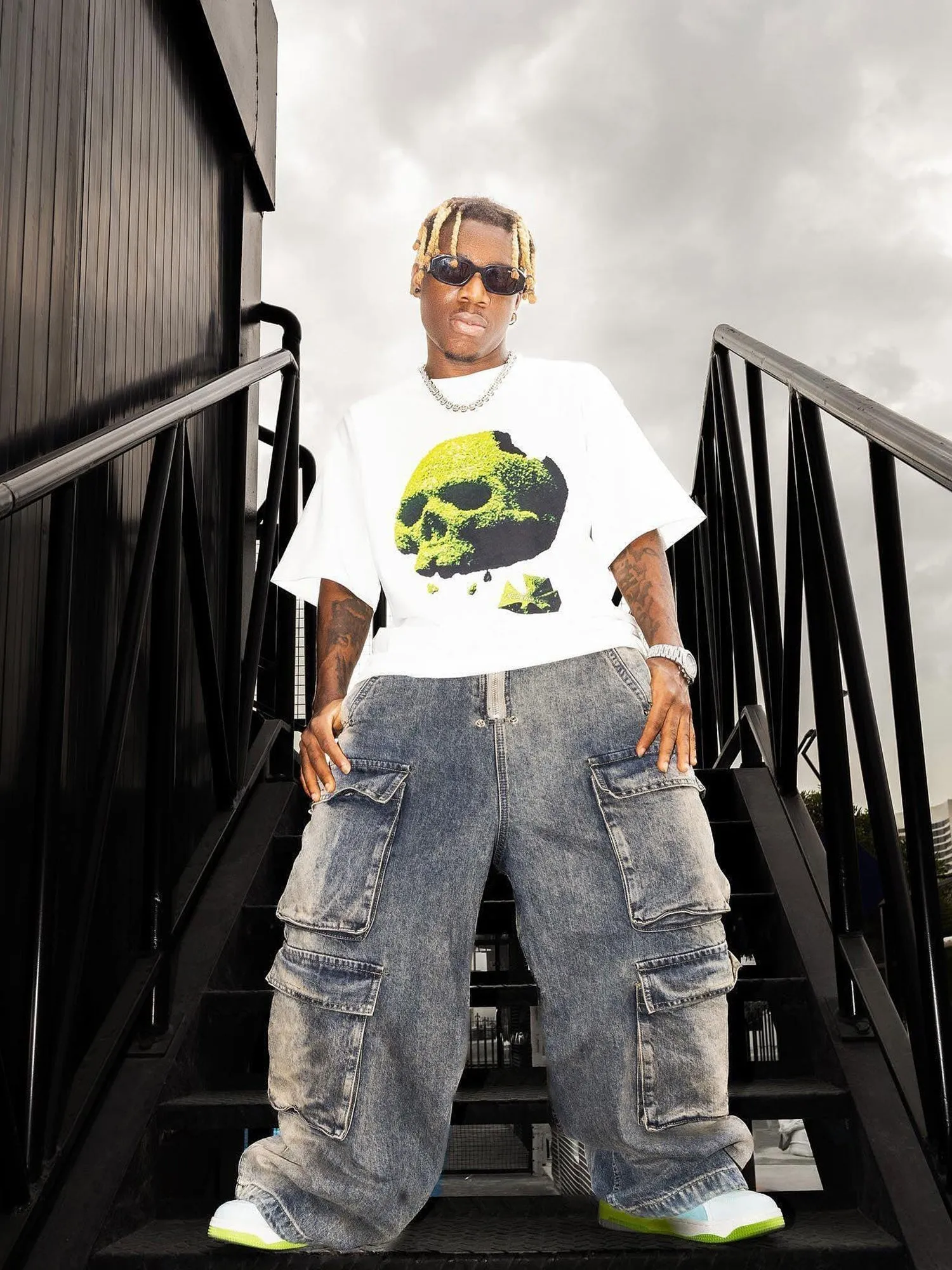Sneakerhill Wide Leg Multi-Pocket Straight Leg Loose Jeans - 1666