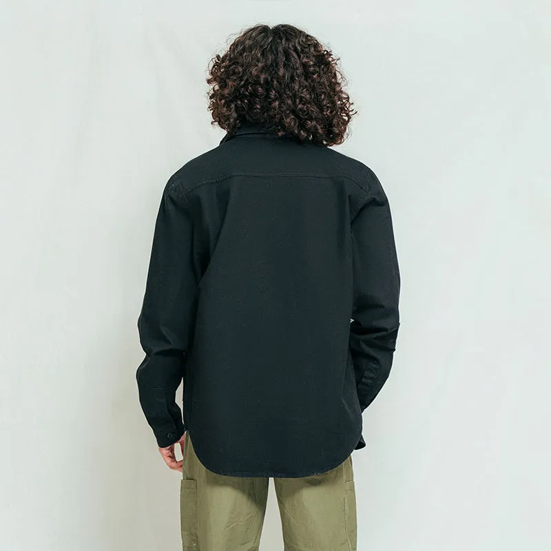 Zipper Down Over Shirt- Black